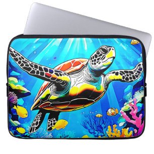 Housse Pour Ordinateur Portable Paysage de rêve de tortue marine vibrant