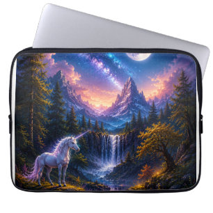 Housse Pour Ordinateur Portable Paysage Fantastique de Licorne au Clair de Lune