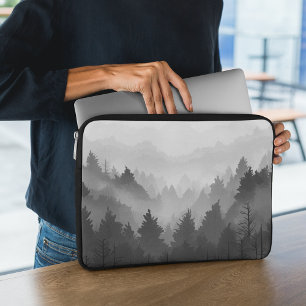 Housse Pour Ordinateur Portable Paysage minimaliste de la Forêt de Montagne Noire