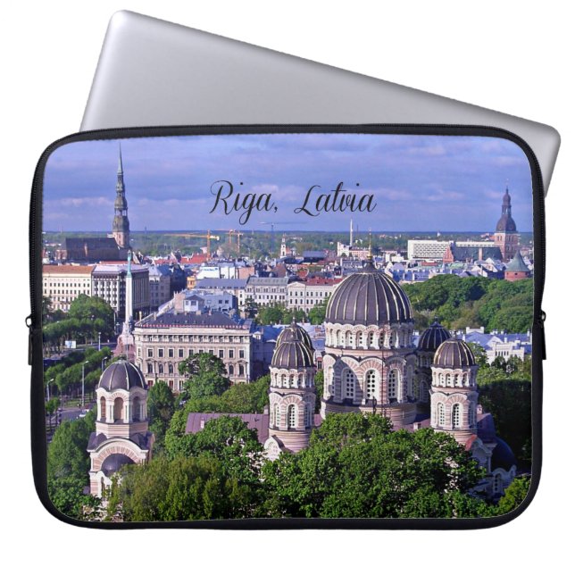Housse Pour Ordinateur Portable Paysage urbain de Riga, Lettonie (Devant)