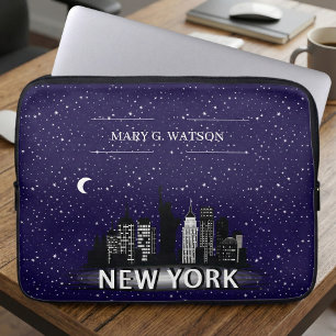 Housse Pour Ordinateur Portable Paysage urbain étoilé de NYC personnalisé