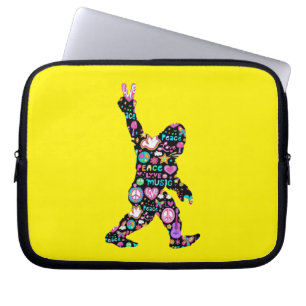 Housse Pour Ordinateur Portable Peace Love Bigfoot Hippie Funny Bigfoot Lover