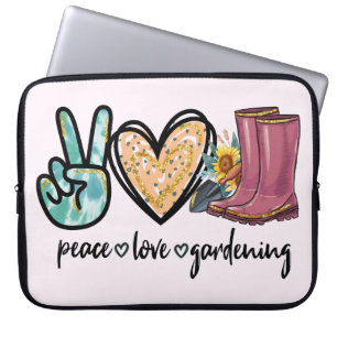 Housse Pour Ordinateur Portable Peace Love Gardening