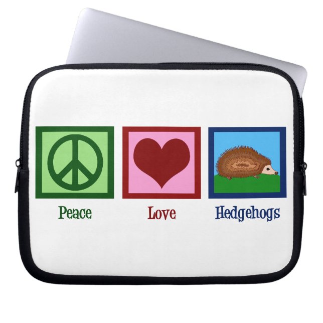 Housse Pour Ordinateur Portable Peace Love Hedgehogs (Devant)