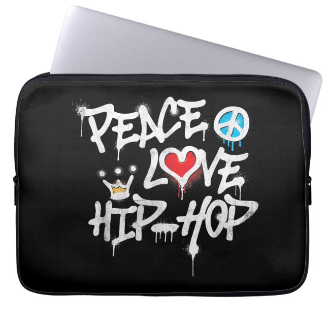 Housse Pour Ordinateur Portable Peace Love Hip hop Dancing (Devant)
