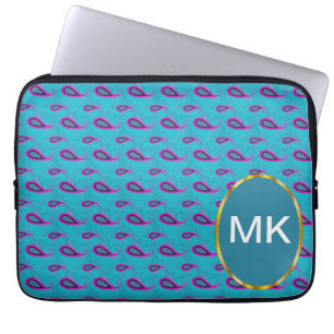 Housse Pour Ordinateur Portable Peacock Blue Paisley