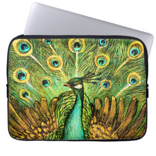 Housse Pour Ordinateur Portable Peacock et poulets Art nouveau néerlandais