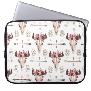 Housse Pour Ordinateur Portable Peau de taureau natif et flèches patte sans soudur