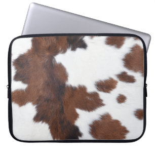 Housse Pour Ordinateur Portable peau de vache blanc