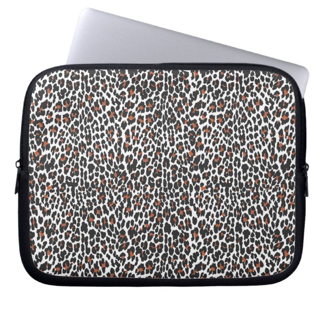 Housse Pour Ordinateur Portable Peau léopard blanc Imprimé Portable (Devant)