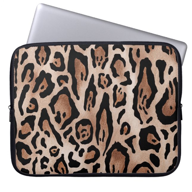 Housse Pour Ordinateur Portable Peau léopard : motif sans soudure. (Devant)