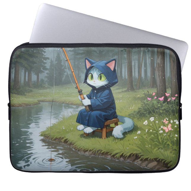 Housse Pour Ordinateur Portable Pêche par temps de pluie  (Devant)