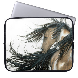 Housse Pour Ordinateur Portable Peignez le cheval majestueux de Pinto par la