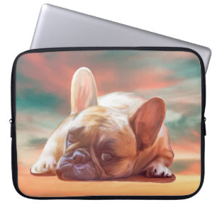 Housse Pour Ordinateur Portable Peinture à l'aquarelle de joli bouledogue français