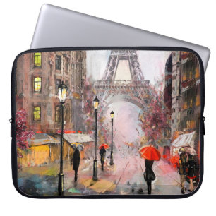 Housse Pour Ordinateur Portable peinture à l'huile sur toile, vue sur la rue de Pa
