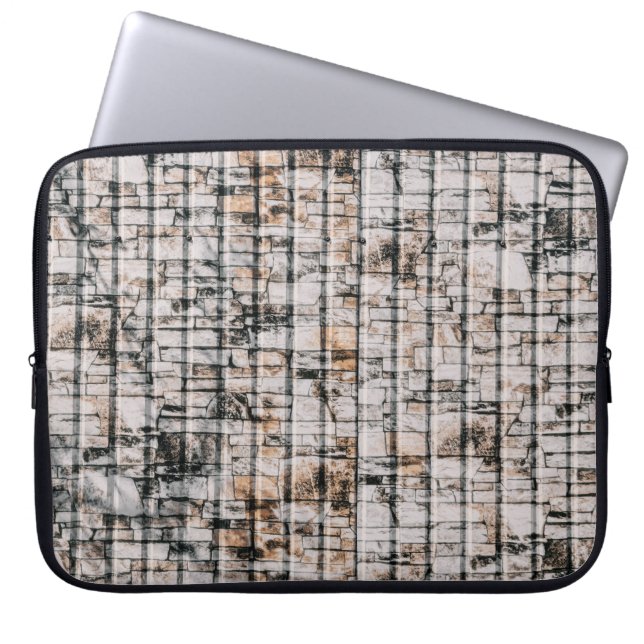 Housse Pour Ordinateur Portable Peinture abstraite blanche et noire (Devant)