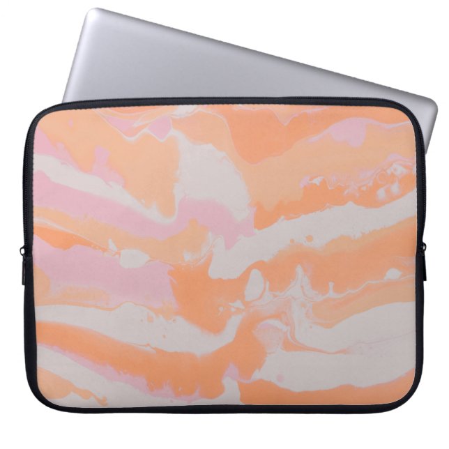 HOUSSE POUR ORDINATEUR PORTABLE PEINTURE ABSTRAITE BLEUE ET BLANCHE 2 (Devant)
