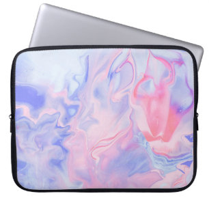 HOUSSE POUR ORDINATEUR PORTABLE PEINTURE ABSTRAITE BLEUE ET BLANCHE 5