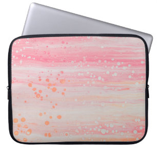 HOUSSE POUR ORDINATEUR PORTABLE PEINTURE ABSTRAITE ROSE ET BLANCHE4
