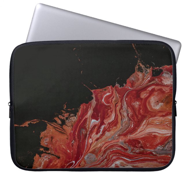 Housse Pour Ordinateur Portable Peinture abstraite rouge et blanche (Devant)