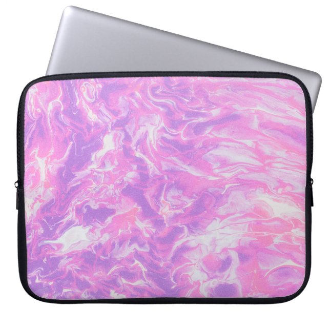 HOUSSE POUR ORDINATEUR PORTABLE PEINTURE ABSTRAITE VERTE ET BLEUE (Devant)