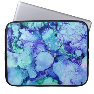 Housse Pour Ordinateur Portable Peinture abstraite violette et bleue