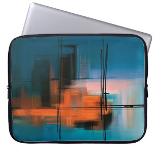 Housse Pour Ordinateur Portable Peinture acrylique abstraite colorée. Paysage surr