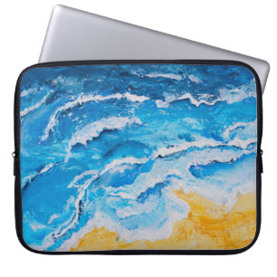 Housse Pour Ordinateur Portable Peinture acrylique sur la mer et la plage sur le s