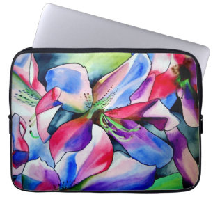 Housse Pour Ordinateur Portable Peinture artistique aquarelle de fleurs d'Azalée a
