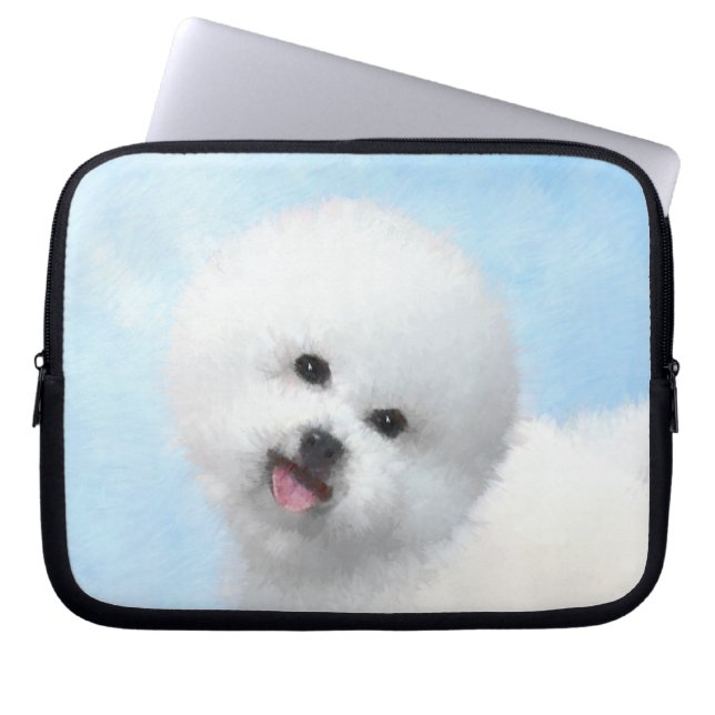 Housse Pour Ordinateur Portable Peinture Bichon Frise - Cute Original Chien Art (Devant)