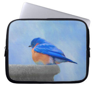 Housse Pour Ordinateur Portable Peinture Bluebird - Art original pour oiseaux