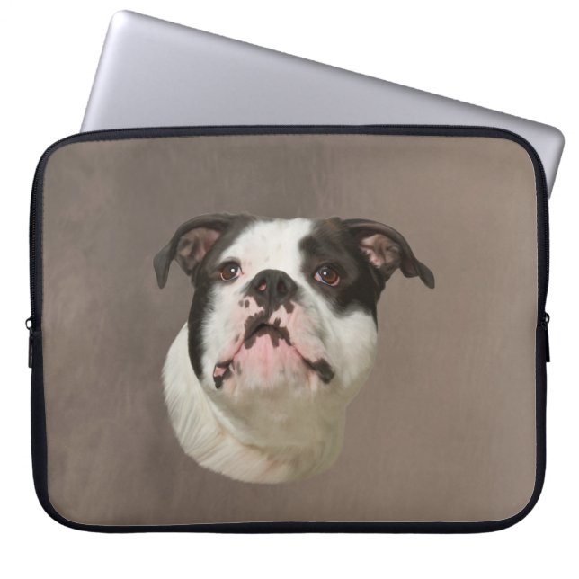 Housse Pour Ordinateur Portable Peinture couleur d'eau Bulldog (Devant)