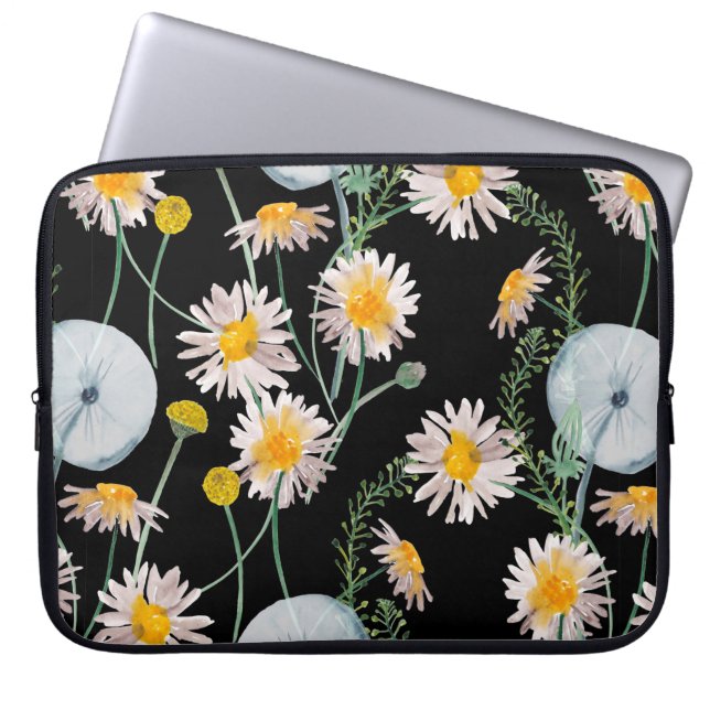 Housse Pour Ordinateur Portable Peinture d'aquarelle motif transparent avec chamom (Devant)