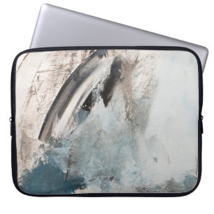 Housse Pour Ordinateur Portable Peinture d'art Abstrait gris et bleu.abstrait, art