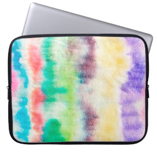 Housse Pour Ordinateur Portable Peinture d'art noir sale. Motif de Shibori. Pincea