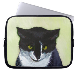 Housse Pour Ordinateur Portable Peinture de chat Tuxedo - Cute Original Cat Art