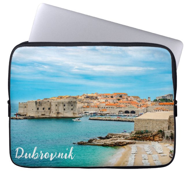 Housse Pour Ordinateur Portable Peinture de la plage de Dubrovnik (Devant)