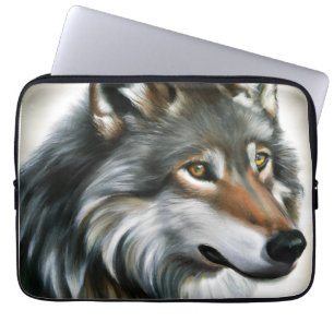 Housse Pour Ordinateur Portable Peinture de loup