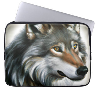 Housse Pour Ordinateur Portable Peinture de loup