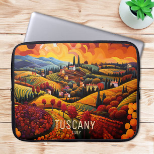 Housse Pour Ordinateur Portable Peinture de Toscane en automne   Italie   Art
