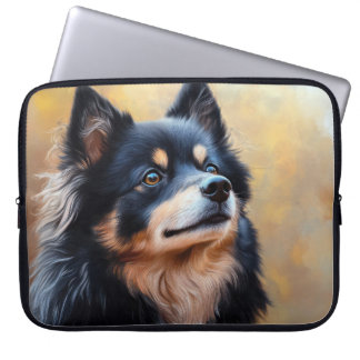 HOUSSE POUR ORDINATEUR PORTABLE PEINTURE D'UN BEAU CHIEN DE LAPHONIE