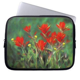 Housse Pour Ordinateur Portable Peinture indienne de pinceau - Art Fleur original
