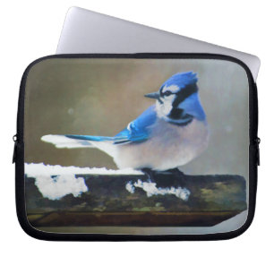 Housse Pour Ordinateur Portable Peinture Jay Bleu - Art Oiseau Original