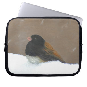 Housse Pour Ordinateur Portable Peinture Junco foncée - Art original pour oiseaux