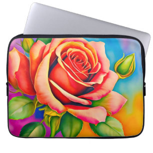 Housse Pour Ordinateur Portable Peinture numérique à Rose coloré