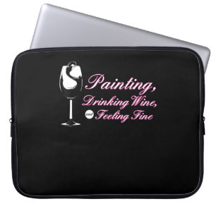 Housse Pour Ordinateur Portable Peinture Peinture Vin Boisson Sentiment fin