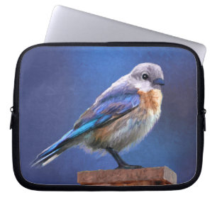 Housse Pour Ordinateur Portable Peinture pour oiseaux bleus (femelle) - Art origin