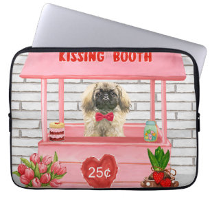 Housse Pour Ordinateur Portable pekingese Chien Valentine's Day Kissing Booth