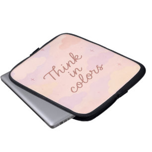 Housse Pour Ordinateur Portable Pensez en Couleurs – Esthétique Pastel Motivante