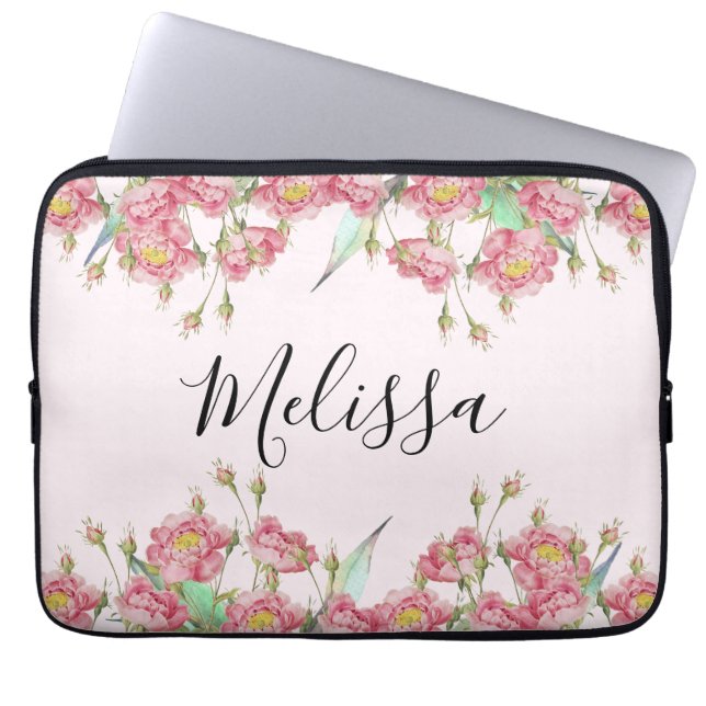 Housse Pour Ordinateur Portable Peony rose pâle (Devant)